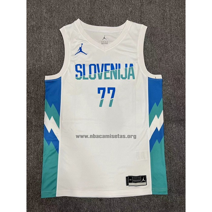 Camiseta Slovenia Luka Doncic NO 77 Primera Blanco